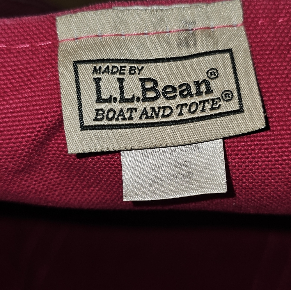 L.L Bean Boat And‎ Tote Bag XL Pink 90s Embroidered Megan Canvas Cotton USA Vtg - Picture 11 of 15
